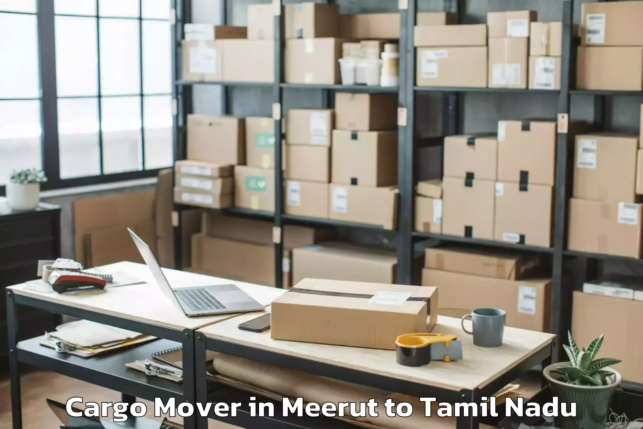 Top Meerut to Uthiramerur Cargo Mover Available